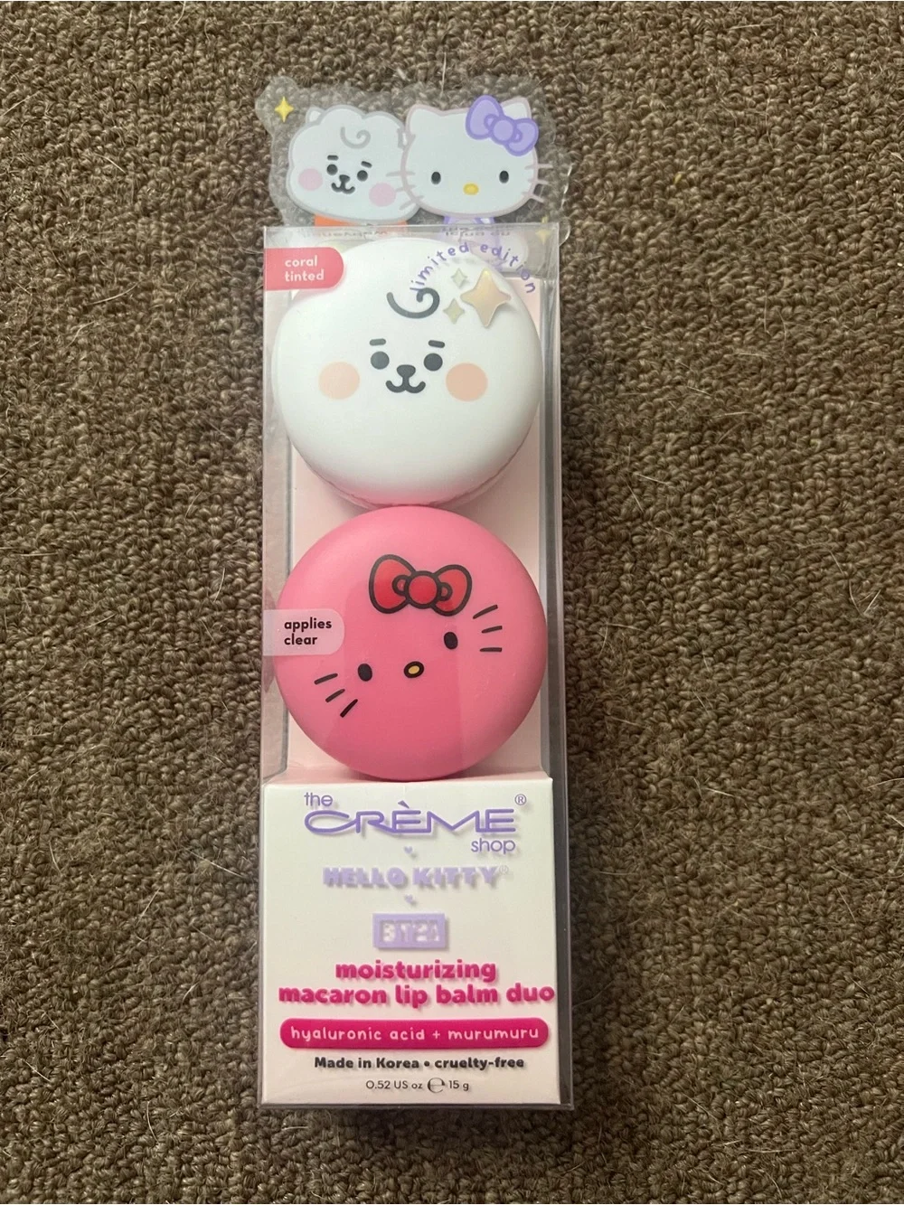 The creme shop hello kitty macaron lip balm duo